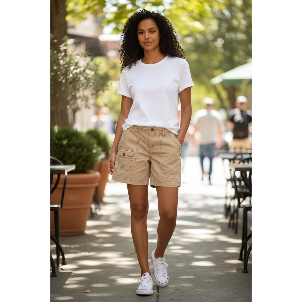 Polo Jeans Co. Ralph Lauren Khaki Hampton Roll Up Field Shorts  Sz8
